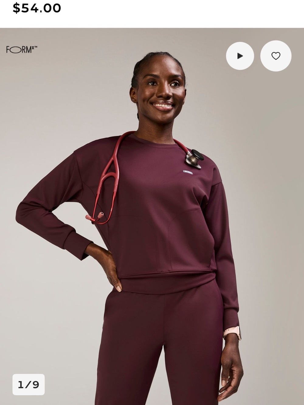 Figs Women's Burgundy FormX Set